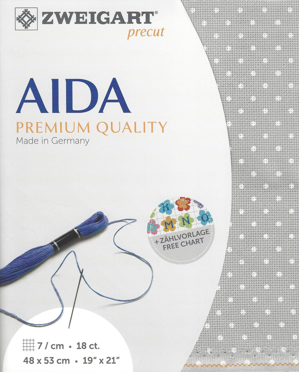 Precut Zweigart Fein-Aida Petit Point 18 count Grey with White Points